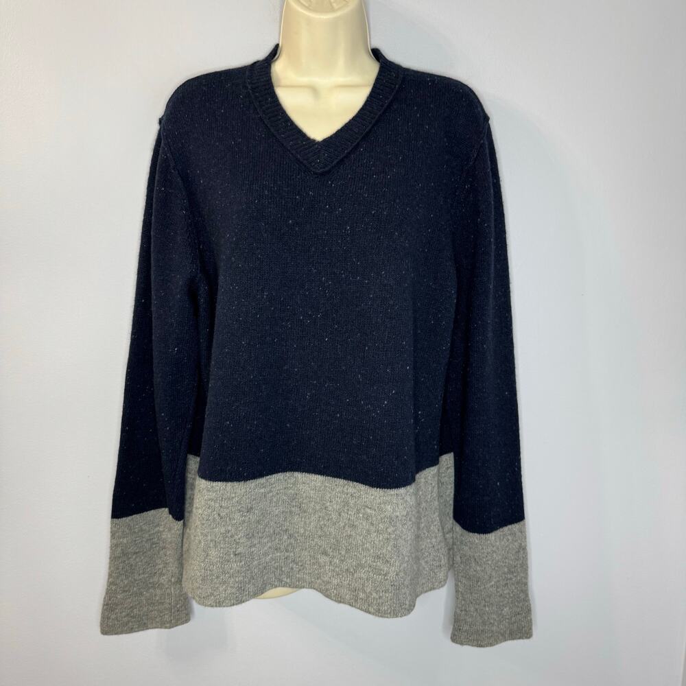 Goats Cashmere Sweater Crew Neck Long Sleeve Soft Blue Grey Women's M